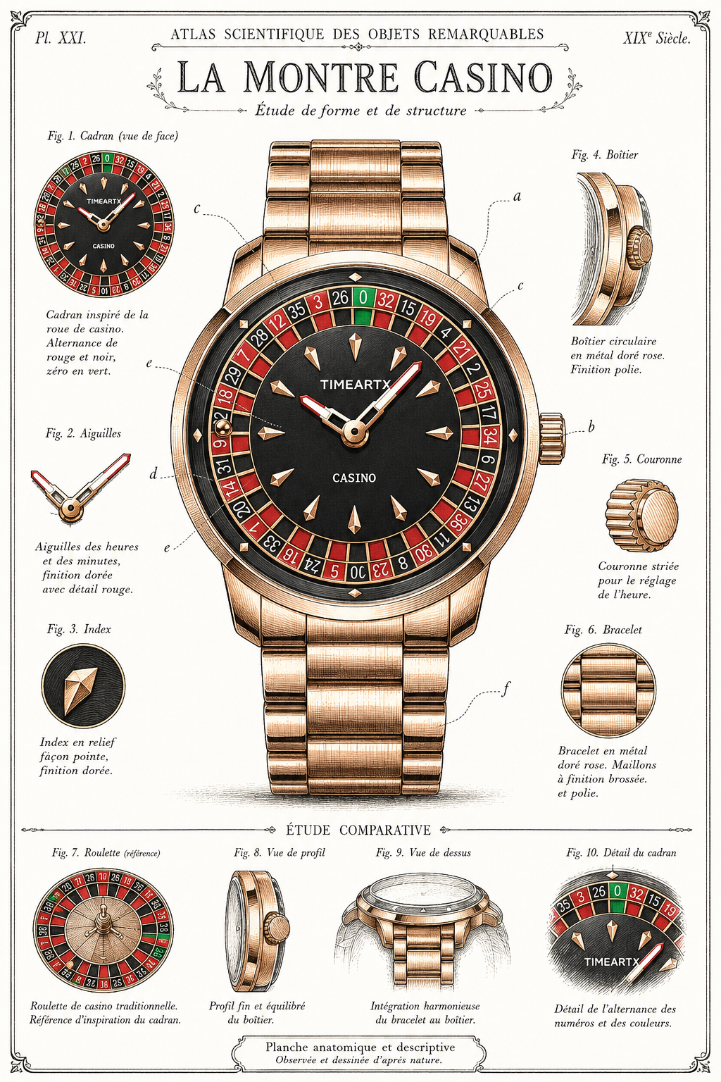 TIMEARTX Casino — Atlas Scientifique or rose